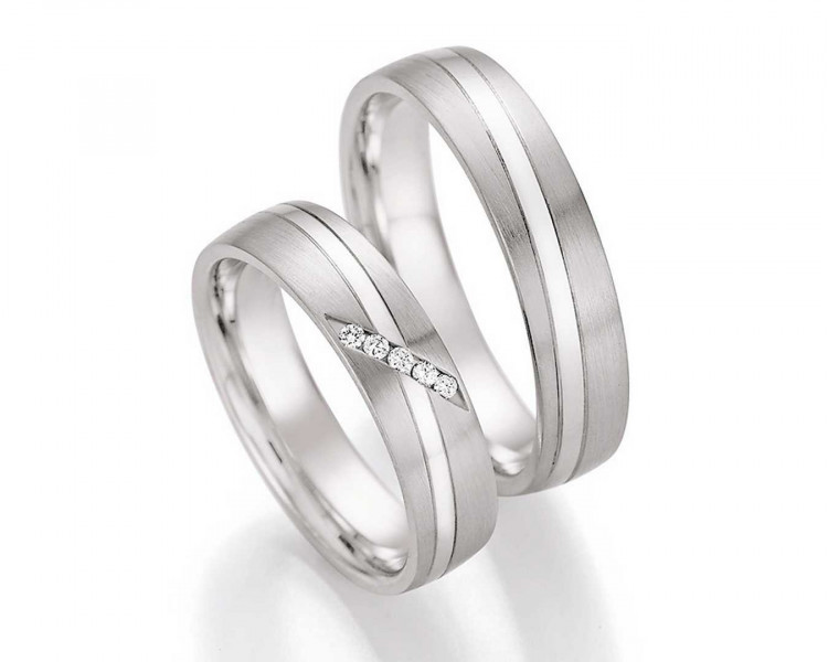 Trauringe aus Palladium 55-30030+55-30040 mit Diamanten